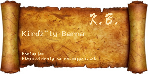 Király Barna névjegykártya